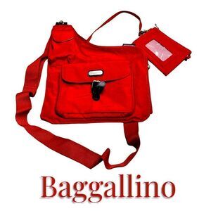 Baggallini
Sling + Coin Pocket Red Nylon Cross Body Bag